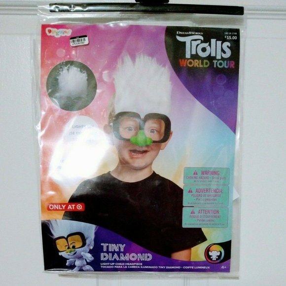 Trolls Tiny Diamond Light Up Headpiece Mask NWT - Picture 2 of 6